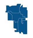 Outline map of Calgary districts